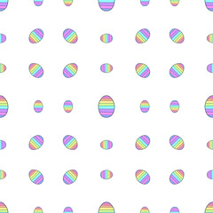Colorful Rainbow Easter Eggs Seamless Pattern
