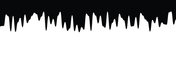 Obraz premium Abstract black jagged edge with white background resembling icicles or dripping paint Vector