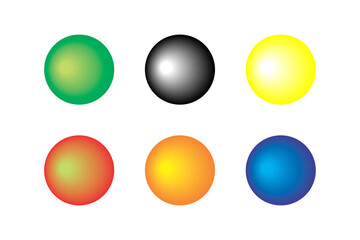 Six color balls editable vector