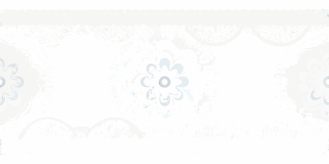 Obraz premium Delicate white lace pattern with floral and scalloped edge details