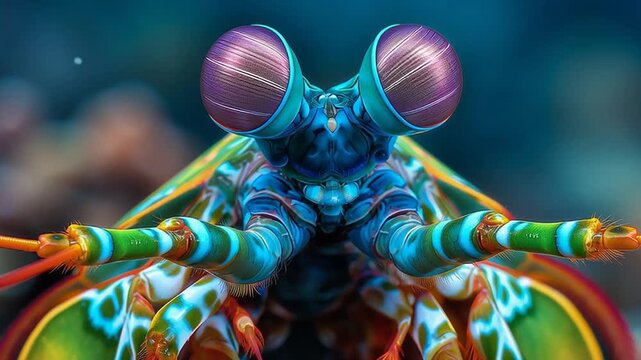 vibrant close-up of peacock mantis shrimp