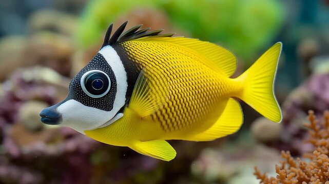close up portrait of a foxface rabbitfish
