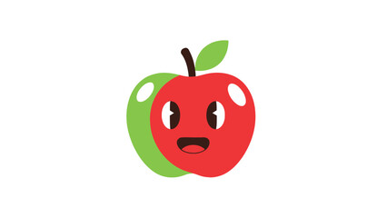 Cute Cartoon Apple Character with Happy Face