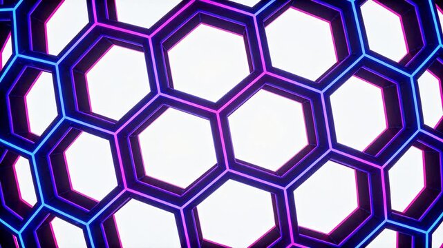 Hexagonal pattern with neon lights