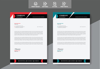 Letterhead design clean modern sample 