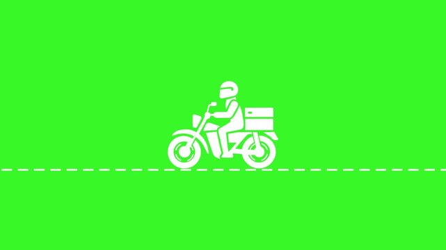 Food Delivery Boy Riding Bike Icon animation loop video 
