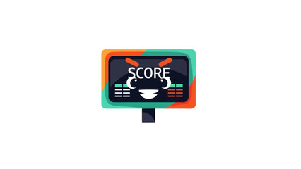 Fototapeta premium Scoreboard With Cartoon Face and Score Display