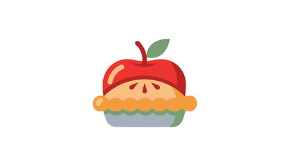 Apple Pie Icon with Red Apple Topping