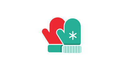 Cozy Winter Mittens Icon with Snowflake Detail