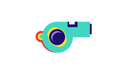 Colorful Stylized Whistle Icon - Vector Illustration