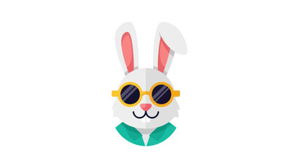 Cool Rabbit Wearing Sunglasses, Vector Illustration
