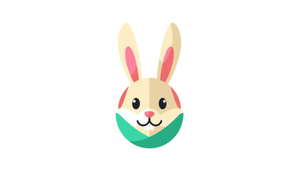 Obraz premium Cute Bunny Face with Big Ears - Flat Design