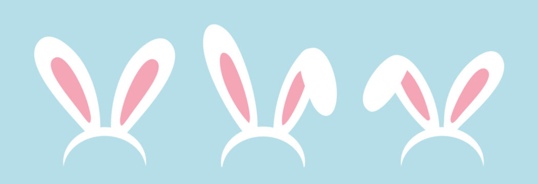 Set of Bunny ears costume headband flat illustration.
Cute rabbit ears headband flat vector icon.
Easter bunny ear hairband clipart set.svg.