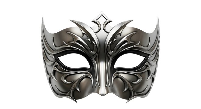 Intricate metal mask with leaf and flame design