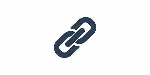 Obraz premium Dark blue chain links forming an abstract looping symbol on white