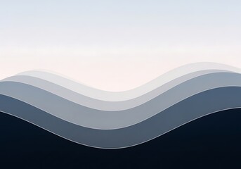 Minimalist Abstract Gradient Waves Background in Cool Blue Tones