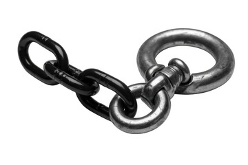 Obraz premium Metal chain links isolated on a transparent background