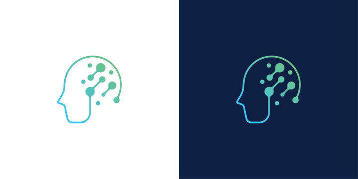 Human brain vector logo design