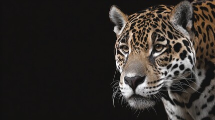 Obraz premium Majestic close-up of a jaguar with striking features and fur details