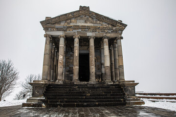Obraz premium Garni Temple in winter,Garni Canyon, Armenia