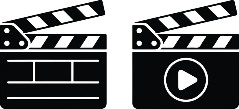 Clapperboard & Film Slate Icon Set Video Production Tools