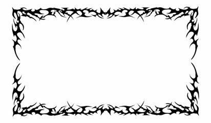 Collection of neo-tribal frames with sharp Gothic Y2K elements, brutal and futuristic in vector form. Ideal for borders, decoration, and backgrounds.