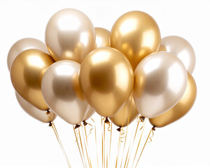 Bunch of colorful balloons isolated on white background.