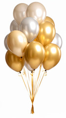 Bunch of colorful balloons isolated on white background.