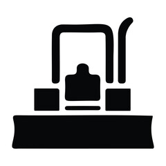 Bulldozer Icon of Industrial Construction Machinery and Earth Moving Equipment