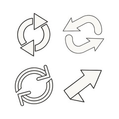 Four modern arrow icons for business and design projects