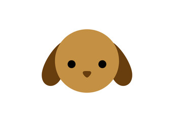 Cartoon dog head illustration on black background