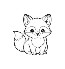 Obraz premium Cartoon fox illustration isolated black background