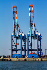 Fototapeta premium The cranes of the Port of Bremen