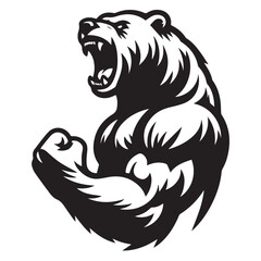 Naklejka premium Bear silhouette vector isolated on white background
