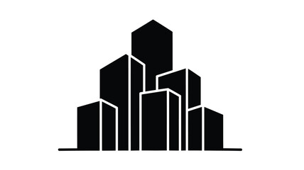 Fototapeta premium modern city skyline buildings abstract design illustration silhouette