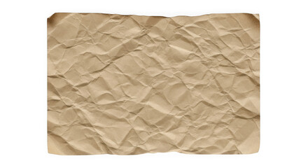 Obraz premium Crinkled brown paper sheet isolated on transparent background