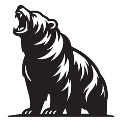 Obraz premium Bear silhouette vector isolated on white background