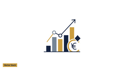 Euro currency graph showing upward trend and financial growth.
