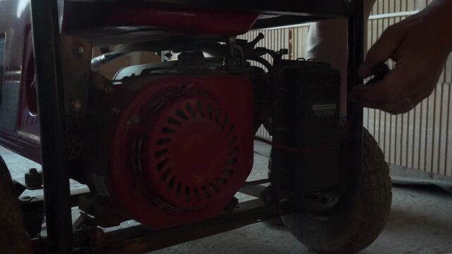 High-End Residential Battery Backup System Providing Emergency Power During Blackout - Close Up 4K