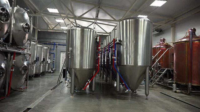 Craft Beer Brewing Process Inside a Private Brewery With Unfiltered Beer Production