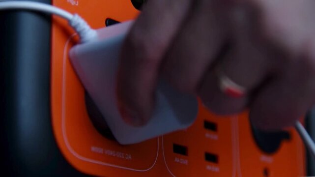 High-End Residential Battery Backup System Providing Emergency Power During Blackout - Close Up 4K