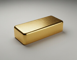 グレー背景・文字なしの金の延べ棒（ゴールドバー）Generative AI 