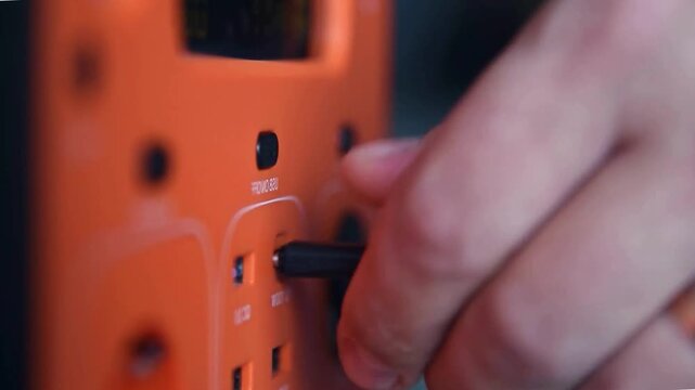 High-End Residential Battery Backup System Providing Emergency Power During Blackout - Close Up 4K