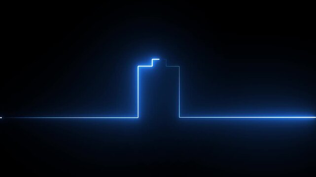 Neon glowing battery icon animation. Abstract neon battery charging icon . neon lightning bolt, power full battery icon on black background