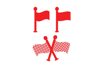 Racing flag icon vector. Race flag icon set. Start and finish crossed flags for game, app, and website, symbol illustration
