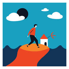 man walking on the road