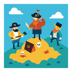 pirate with treasure chest