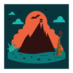 mountain landscape vector illustration