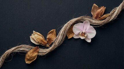 Luxury Macro Thread with Flowers Symbolizing Passage of Time