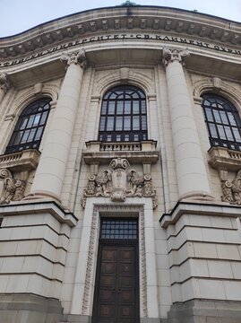 Sofia University "St. Kliment Ohridski" facade in baroque and classic style